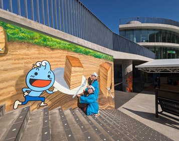 トリックアート壁画制作